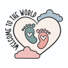 Sticker decorativ, Baby, Alb, 70 cm, 8556ST-1 foto