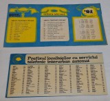Pliant, info telefoane, servicii speciale, calendar pt anul 1981 produs romanesc