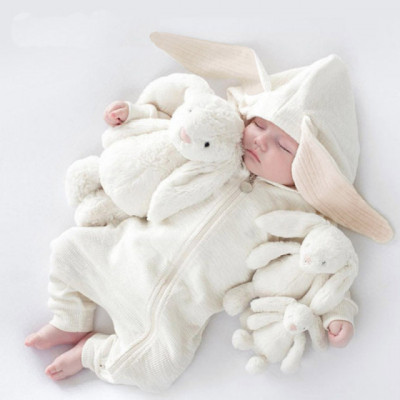 Salopeta alba pentru bebelusi - Iepurila (Marime Disponibila: 12-18 luni foto
