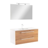 Mobilier complet de baie Vario Clam 100, stejar alb