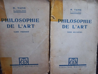 H. Taine - Philosophie de l&amp;#039;art, 2 vol. foto