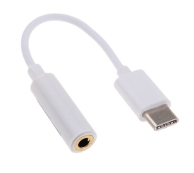 Adaptor Type-C la mufa audio jack mama 3.5mm Casti/Boxe, Active, cablu impletit, carcasa aluminiu, Gri, cablu 10cm foto