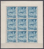 ROMANIA 1948 LP 234 - 1 MAI ZIUA MUNCII POSTA AERIANA 20+20 LEI IN COALA DE 9 TIMBRE STARE MNH