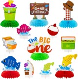 Set de 12 decoratiuni pentru ziua de nastere Haooryx, multicolor, hartie