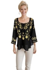 Bluza dama RS25 negru/auriu , marimea 2XL