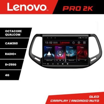 Navigatie Jeep Compass 2017 Lenovo Kit-739 8 core QLED 2K 8+256 360 Android Waze USB Navigatie Internet Youtube Radio CarStore Technology foto