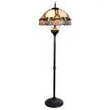 Cumpara ieftin Lampadar cu baza din polirasina neagra si abajur sticla Tiffany &Oslash; 50 cm x 150 h
