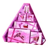 Set de machiaj din 6 piese kevin&amp;coco, farduri de pleoape, iluminator, lip gloss-uri, creioane de buze, blush, agrafe, model atractive, 35x33x10.5 cm,