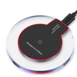 Cumpara ieftin Incarcator wireless Qi Edman W10, pad pentru birou, alb-transparent, pentru Iphone Samsung Huawei LG, cablu micro USB inclus