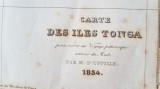 F906-I-Harta veche AFRICA- INSULA TONGA 1834. Stare buna. Marimi: 37/28 cm.