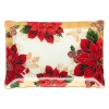 Platou Sticlă, Model Crăciuniță, Bordură Valuroasă, Dreptunghiular, Multicolor, 31x21cm, Oem
