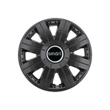Set 4 Capace Roti 15 inchi (R15) Cosmos Negru, Compatibile cu Smart