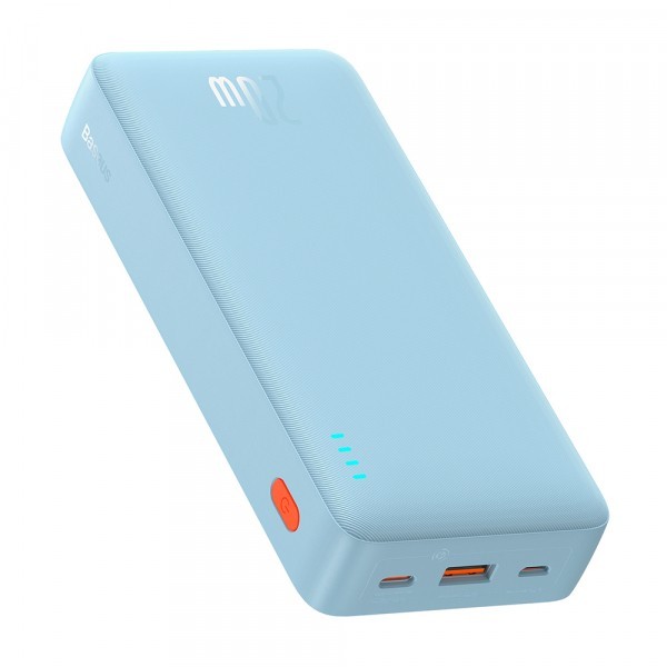 Baterie Externa Baseus Airpow, 20000mAh, 20W, QC + PD, 1 x USB-A - 1 x USB-C, Albastra P10022804313-00