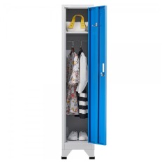Vestiar metalic Premium cu picioare 1 usa color albastru 300x450x1920 mm (LxlxH), Asamblat, Extra Plus