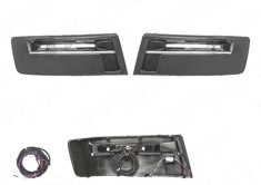 Set lumini de zi VW TRANSPORTER/MULTIVAN (T5), 10.2009-2015, Taiwan, partea stanga+dreapta, LED; janta neagra; cu grila; cu cabluri; cu unitate contr