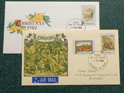 Australia 1982 - Craciun, serie pe 2 FDC circulate foto