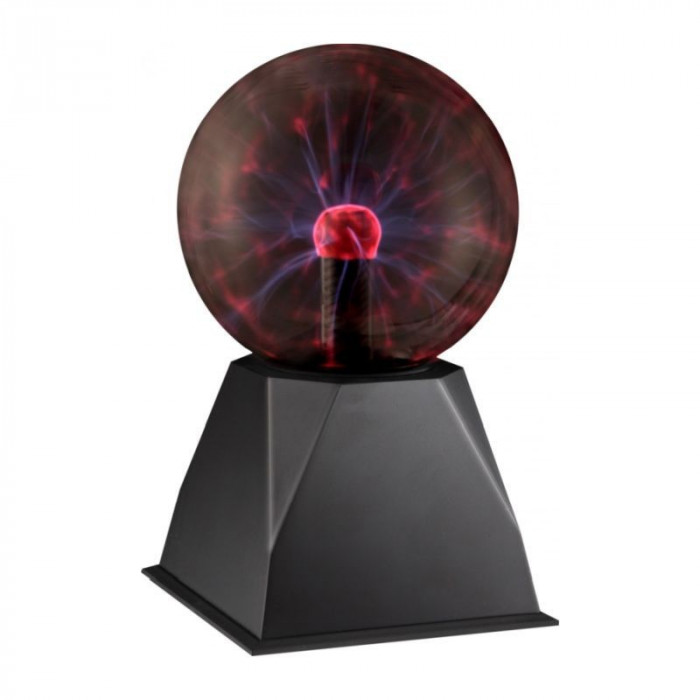 Glob decorativ plasma 6W, efect fulger la atingere, diametru 12.7 cm, RESIGILAT