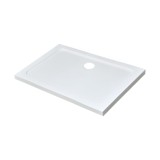 Cadita dus asimetrica Modena Slim 80x100 cm, acril, alba. Montaj facil cabina/perete dus