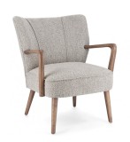 Fotoliu lemn maro textil gri Moritz 66.5x73.5x81.5 cm