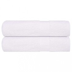 vidaXL Prosoape de m&acirc;ini, FROGN, 2 buc., alb, 50x100 cm, 100% bumbac 136649