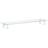 Cumpara ieftin Suport de monitor, alb, 80x20x8 cm, sticla securizata si metal