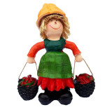 Cumpara ieftin Statueta decorativa, Babuta cu cosuri de legume, 20 cm, 96E