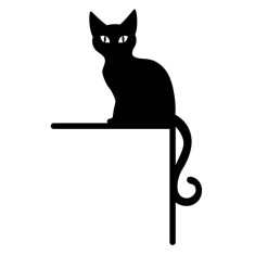 Decoratiune Krodesign Door Cat KRO-1112, dimensiune 40x45cm, negru