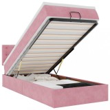 Cumpara ieftin Pat otoman cu saltea si LED-uri, roz, 80x200cm, catifea
