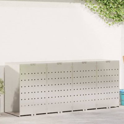 Depozitare pentru 3 pubele Wheelie Argintiu foto