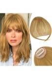 Șuvițe de păr natural 100% pentru șuvițe &icirc;n frunte, șuvițe delicate cu extensii de șuvițe &icirc;n frunte pentru femei, păr artificial pentru uz zilnic (blo