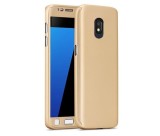 Cumpara ieftin Husa Full Cover 360 (fata + spate + geam sticla) pentru Samsung Galaxy J5 (2017), Gold