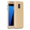 Husa Full Cover 360 (fata + spate + geam sticla) pentru Samsung Galaxy J7 (2017), Gold