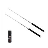 Cumpara ieftin Set bastoane telescopice pliabile si spray paralizant chili, DEPOX&reg;, 51 cm / 60 ml, maner antiderapant, argintiu