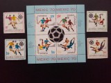 1970 - C.M. Fotbal - Mexic - bloc dantelat LP729a + serie LP729