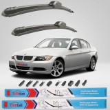 Cumpara ieftin Ștergătoare Parbriz TeamCar BMW Seria 3 E90/E91/E92/E93 (2005-2012) Set Față 24"+19" Flat-beam Premium