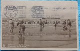 Carte postala, Belgia, Ostende, la plaja, 1932