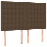 Cumpara ieftin Tablie de pat maro inchis 144x5x118/128 cm, material textil