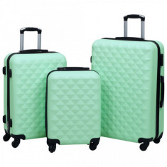 Set de valize cu carcasa rigida 3 piese verde menta ABS foto