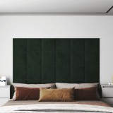 VidaXL Panouri de perete 12 buc. verde &icirc;nchis 30x30 cm catifea 1,08 m&sup2;