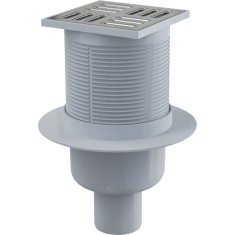 Sifon pardoseală 105&times;105/50 mm ieşire verticală grătar oţel