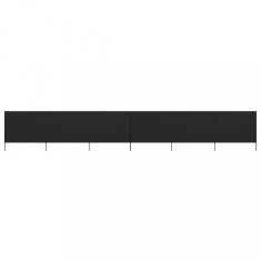 vidaXL Paravan anti-v&acirc;nt cu 6 panouri, negru, 800 x 120 cm, textil 47178
