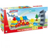 Set de constructii cu trenulet - 36 piese PlayLearn Toys, DOLU