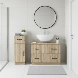 Cumpara ieftin Set de dulapuri pentru baie, 2 piese HOORN Stejar Sonoma