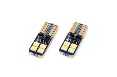 Bec de pozitie tip LED Canbus, T10 W2.1x9.5 W5W, 12-24V, 2W, 8 SMD 2835 , culoare alb , AMIO, set 2 buc AutoDrive ProParts foto