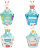 Rbit Cake Toppers, 24 buc Iepure Cupcake Wrappers + 24 buc Iepure Cupcake Topper