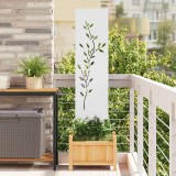 vidaXL Panou Decorativ de Grădină Alb 32 x 140 cm Oțel laminat la rece