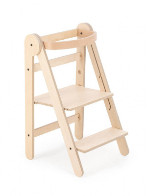 Turn de invatare pliabil mamatoyz learning tower din lemn, natur foto