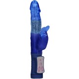 Vibrator Iepuras cu Rotatii si Vibratii, Albastru#