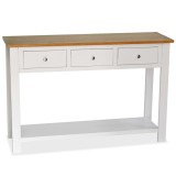 Cumpara ieftin Masă consolă, 118 x 35 x 77 cm, lemn masiv de stejar