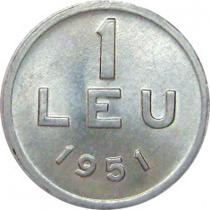 Romania, 1 leu 1951 UNC * cod 100 foto